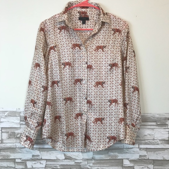 J. Crew | Tops | Jcrew Tigers Silk 